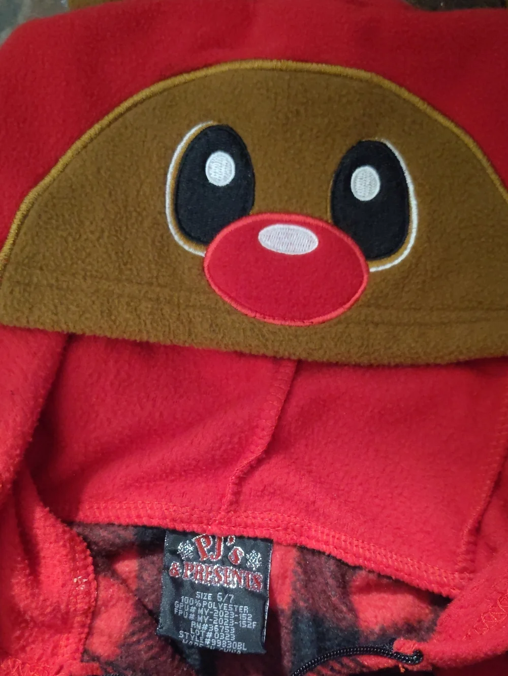 Reindeer 6/7  PJ Footless $25